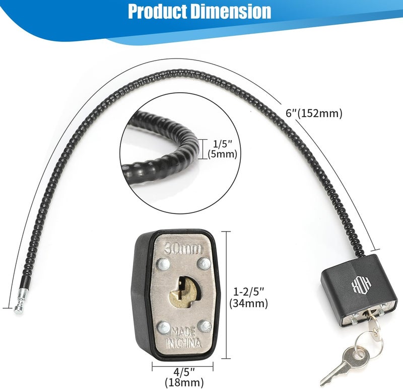 HOX Cable Gun Locks with Keys - Keyed Alike Cable Gun Safe Lock, for Firearm Locking and Safety - Image 2